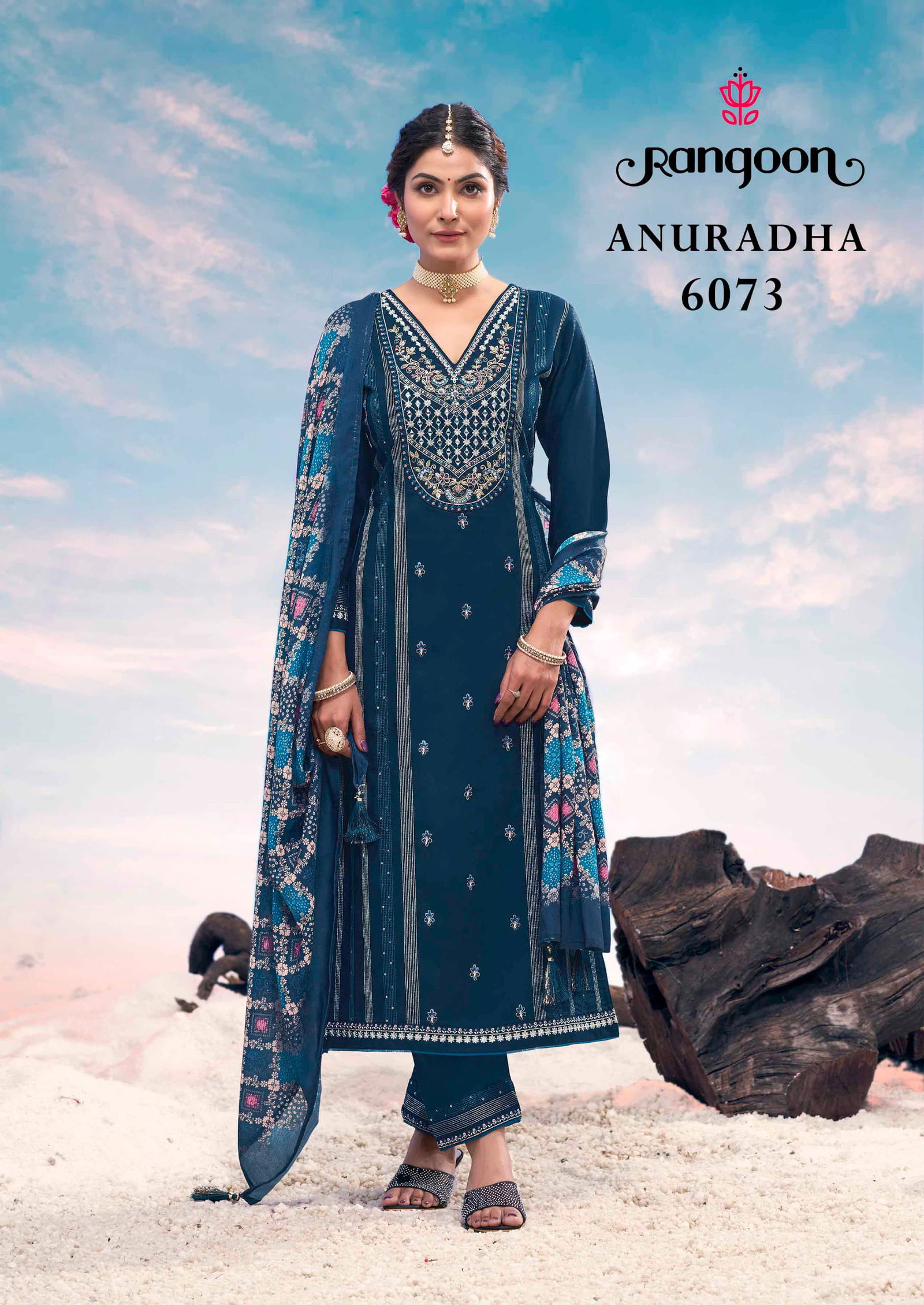 Anuradha By Rangoon Khatli Handwork Kurti Bottom With Dupatta Orders In India